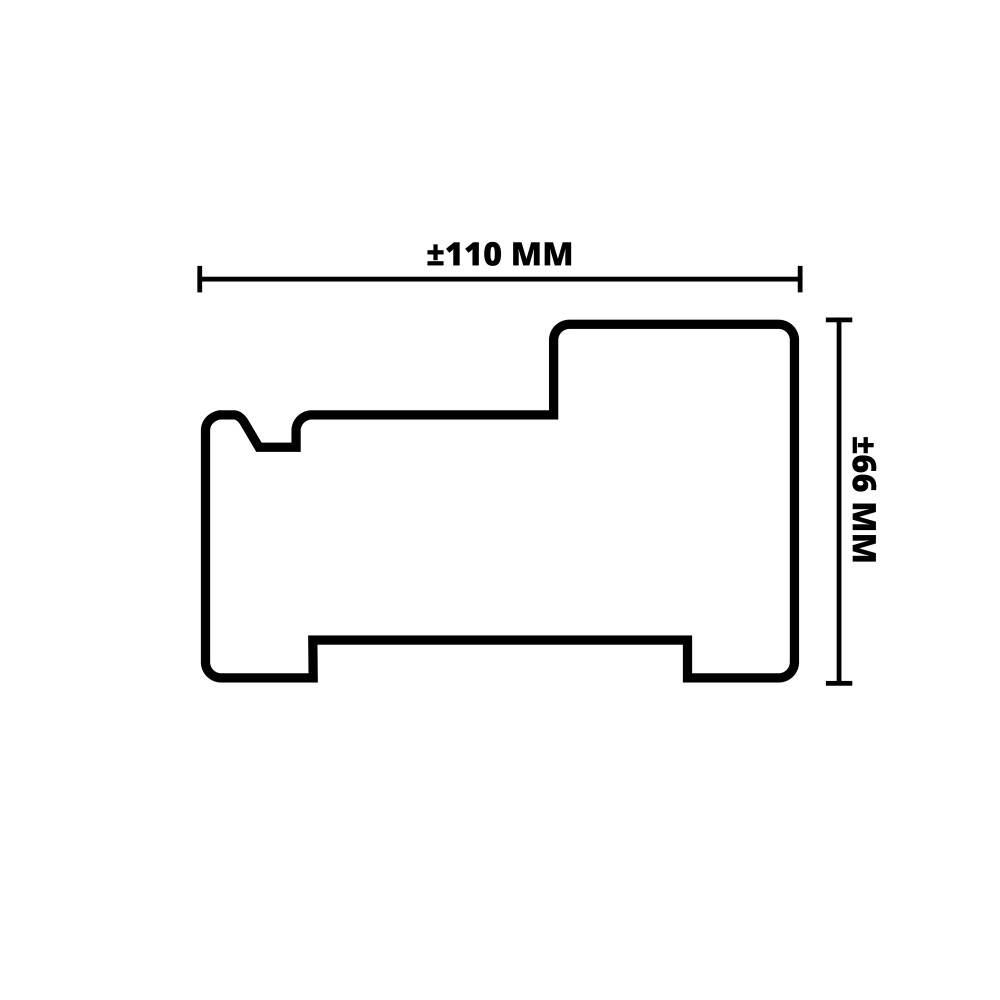 MERANTI GEPR. KOZIJNHOUT | A+- BOVENDORPEL MET WATERHOL | 66X110 MM | 215 CM
