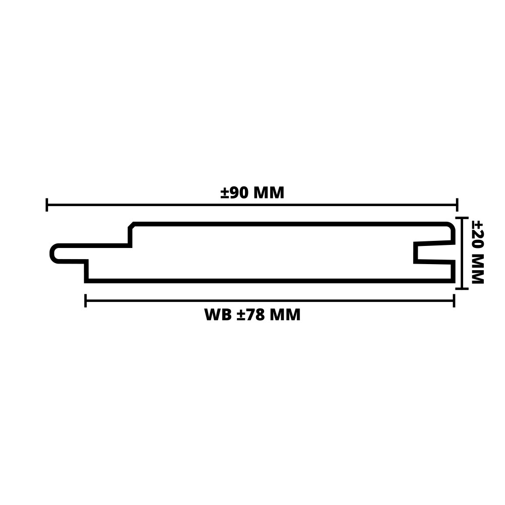 THERMISCH GEMOD. VUREN | CHANNELSIDING | MES & GROEF | PEFC | 20X90 MM (WB 78 MM)