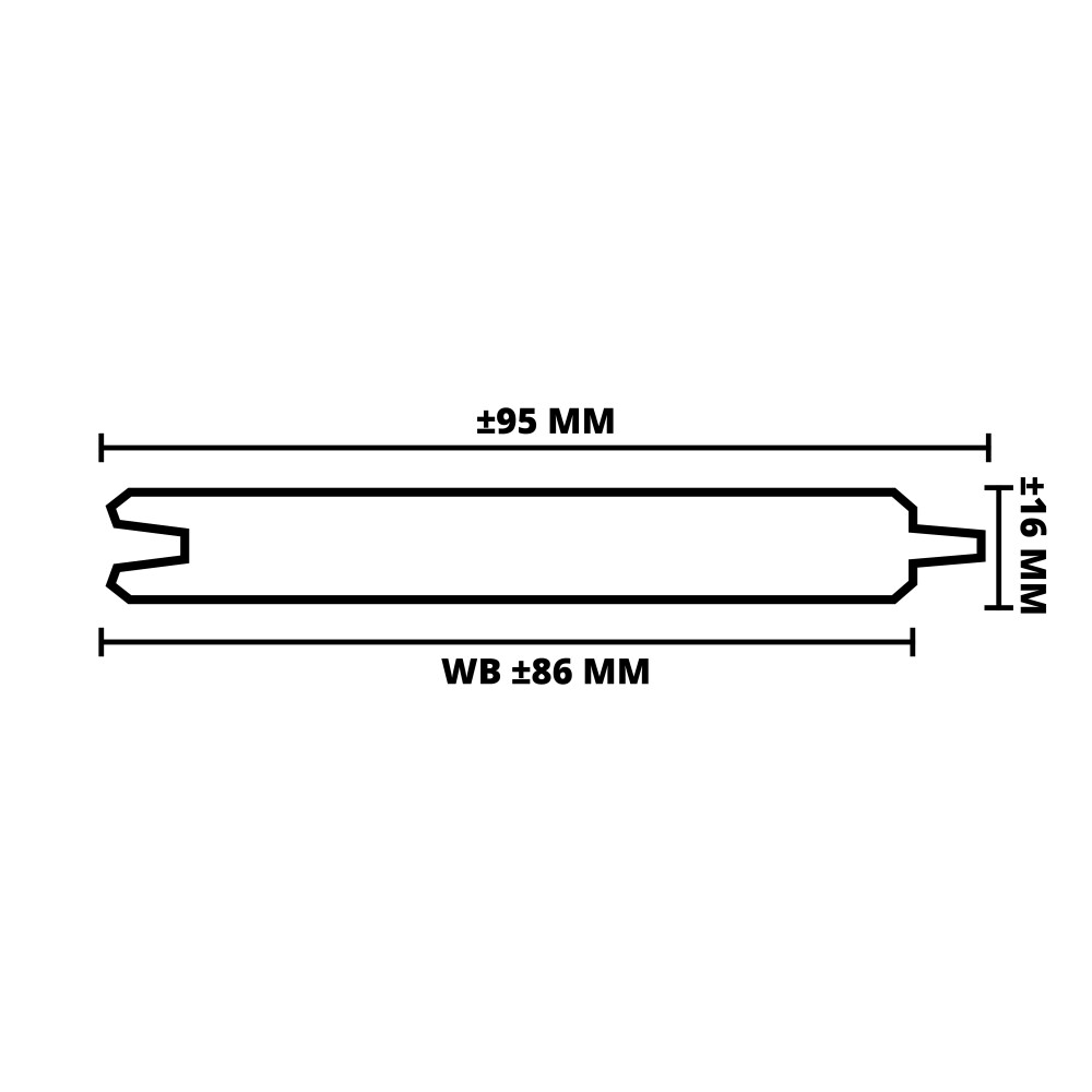 MERANTI VELLINGDEEL | T&G | 16X95 MM (WB 86 MM)  | 215 CM