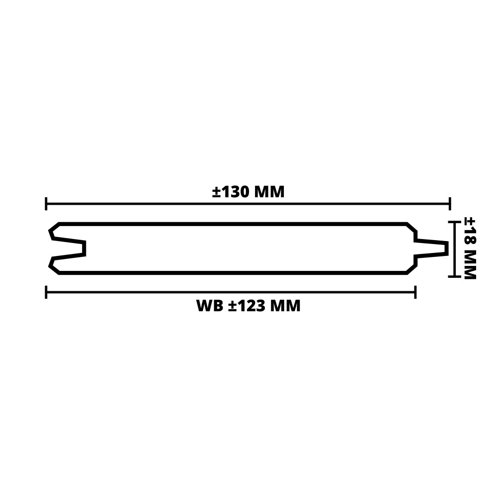 EIKEN VELLINGDEEL | GESCHAAFD | T&G | 18X130 MM (WB 123 MM) | 200 CM