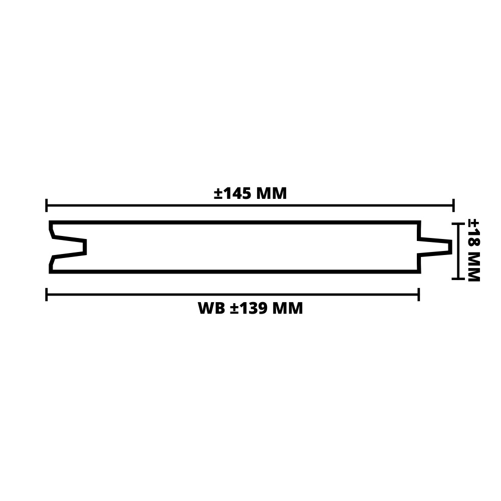 VUREN VLOERDEEL | T&G | 18X145 MM (WB 139 MM) | 300 CM