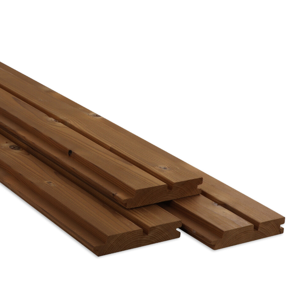 THERMISCH GEMOD. VUREN | DOUBLE RHOMBUS | MES & GROEF | PEFC | 25X140 MM (WB 132 MM) | 420 CM