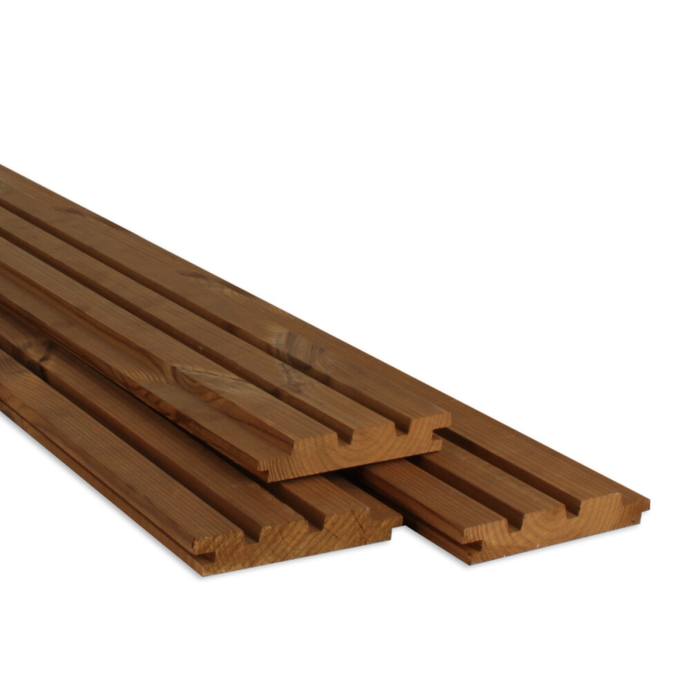 THERMISCH GEMOD. VUREN | TRIPLE RHOMBUS | MES & GROEF | PEFC | 25X140 MM (WB 126 MM) | 300 CM